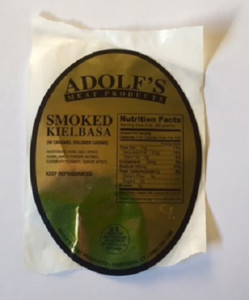 Adolf's smoked kielbasa label